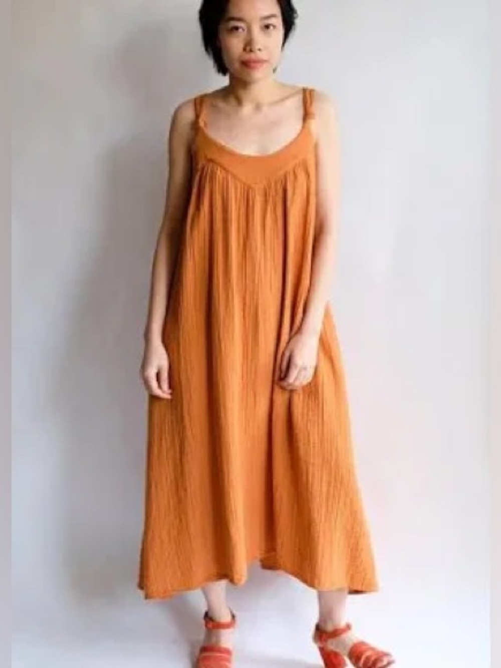 Xirena Rumi Cotton Gauze Midi Dress Women’s XS in Beehive with Pockets